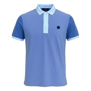 💎 VIKTOR & ROLF “Monsieur” Italian Designer Polo – Sky/Navy Colorblock Med